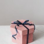 gift box decorated with ribbon bow for present